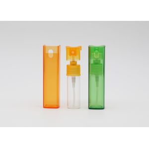 Orange Color Refillable Glass Perfume Bottle 10ml Square Shape Atomizer