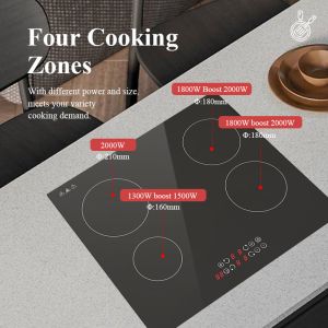 Three Burner Built In Induction Hob Cooktop 6100W Touch Control