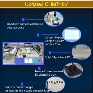 2 Heads 58 Feeders CHMT48VB Benchtop SMD Pick and Place Robot All in one Chip