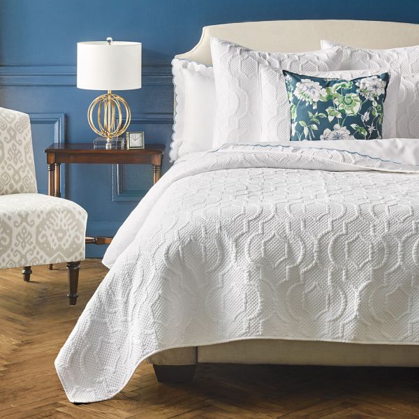 Buy Luxurious Microfiber Ultrasonic Bedspread in White Floral Patterns at wholesale prices