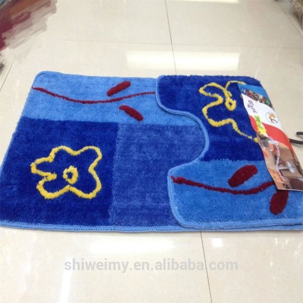 Buy Shaggy pattern polyester toilet mat set for bath at wholesale prices