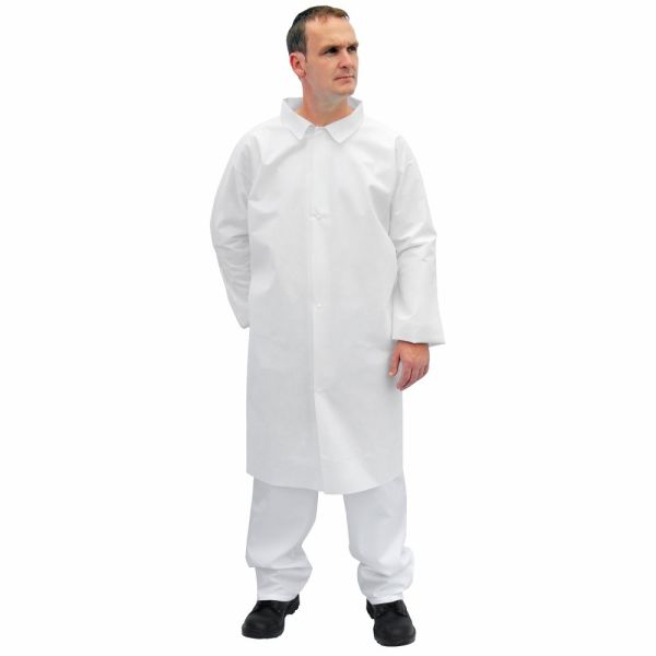 Buy Customized Disposable Patient Exam Gowns , White Waterproof Lab Coat at wholesale prices