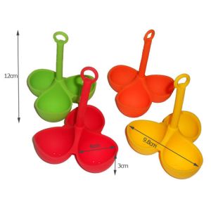 Eco-friendly Silicone 3 Egg Boiler Poacher Holder With Handle