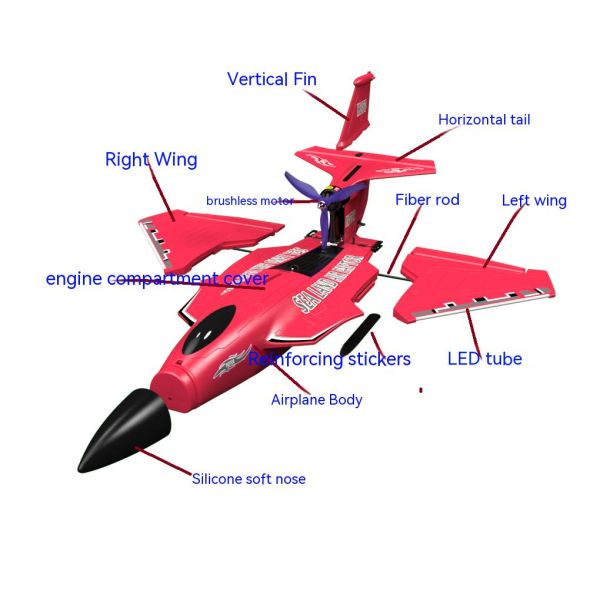 Brushless Motor H650 Aerobatics Stunt Led Light Epp Foam Sea Land Air 2.4g Proportional Radio Control Rc Jet Plane For Boys