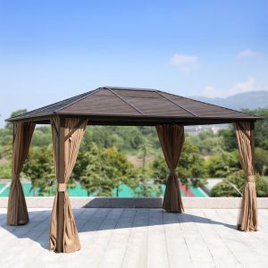 Polycarbonate Double-Roof Canopy Outdoor Hardtop Gazebo Gazebo Canopy