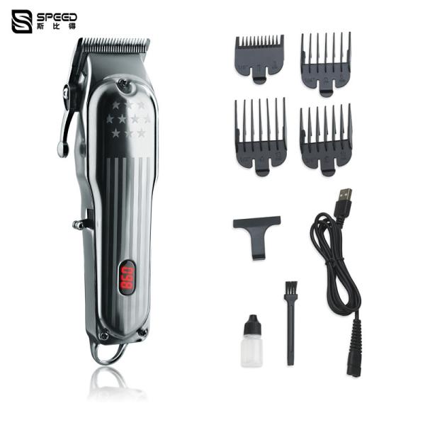 Metal Professional Hair Clipper Electrical Rechargeable Plug And Play 2000mAh