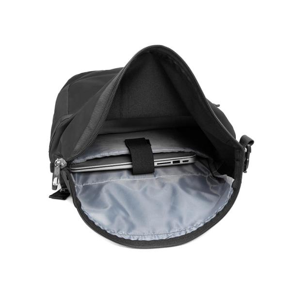 Buy Portable RPET Backpack Multi Purpose Black Roll Top Backpack at wholesale prices
