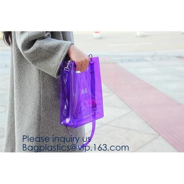 Custom Clear Transparent Holographic Iridescent Ladies Vinyl Tpu Shopper Women