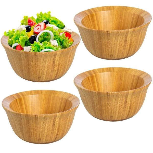 Buy Eco-Friendly 6inch  Bamboo Salad Bowl Set For Food Storage Display Mixing Bowls at wholesale prices
