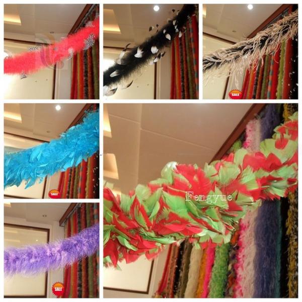 Dyed Marabou And Coque Feather Boa Highly Durable 2 Yards Length