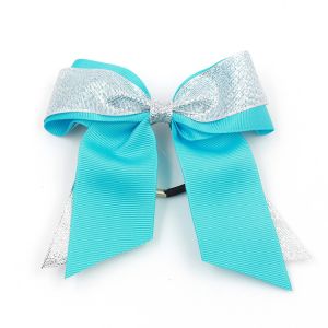 Elastic Band Hair Bow Ribbon Grosgrain Material Solid Color Cheer Style