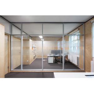 Quality Customizable Silent Meeting Room Glazed Wall Partition Professional Manufacturer White Frame for sale