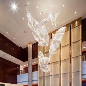 Customised Leaf Shape Pendant Light Creative Personalised Crystal Large