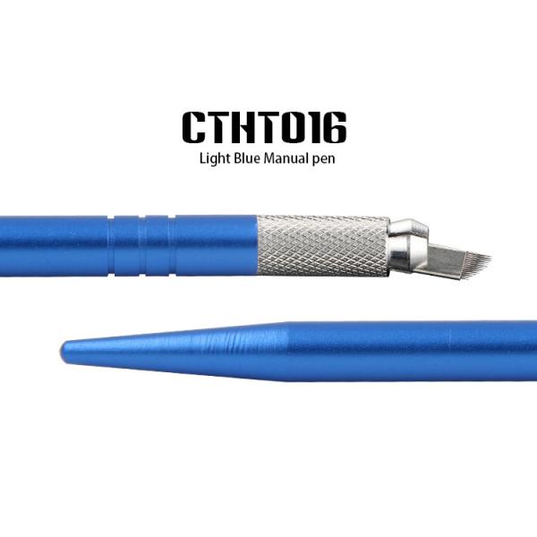 Light Blue Cosmetic Microblading Eyebrow Embroidery Pen Aluminum Alloy