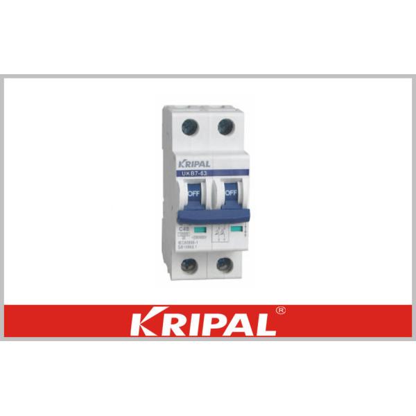 China UKB7 2P Mini Circuit Breaker Automatically Operated Electrical Switch B / C / D Curve on sale China UKB7 2P Mini Circuit Breaker Automatically Operated Electrical Switch B / C / D Curve on sale