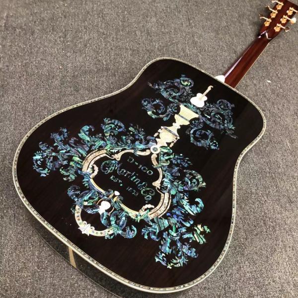 Deluxe Solid Rosewood Back Side 41 Inch D100aa Type Spruce Engraved Acoustic Guitar Abalone Inlay