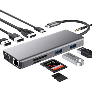 4K HDMI Compatible Type-C To USB C Hub Adapter with 2 USB3.0 and PD Charging