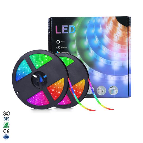 Buy Smart LED Strip Lights Wifi 12V Waterproof 5m Set SMD 5050 Remote Backlight RGB LED Flexible Strip,LED Strip RGB,RGBW LE at wholesale prices