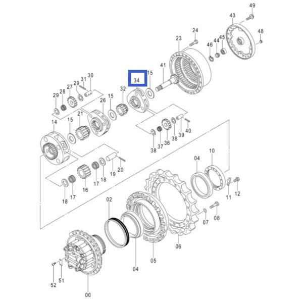 ZX330-3 ZX360-3 ZX330-5 ZX290-5 Excavator Planetary Gear Parts 1032597 Travel 1st Carrier