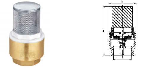 Net Irrigation 1/2" 1" 2" One Way Non Return Brass Check Valve With Stainless Steel Filter Screen