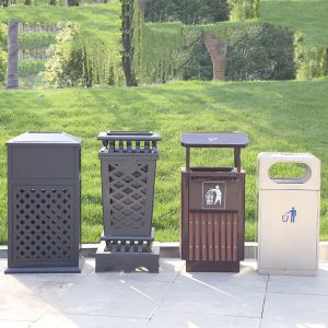 Customized Plastic Wood Recycling Bin with Foot Pedal