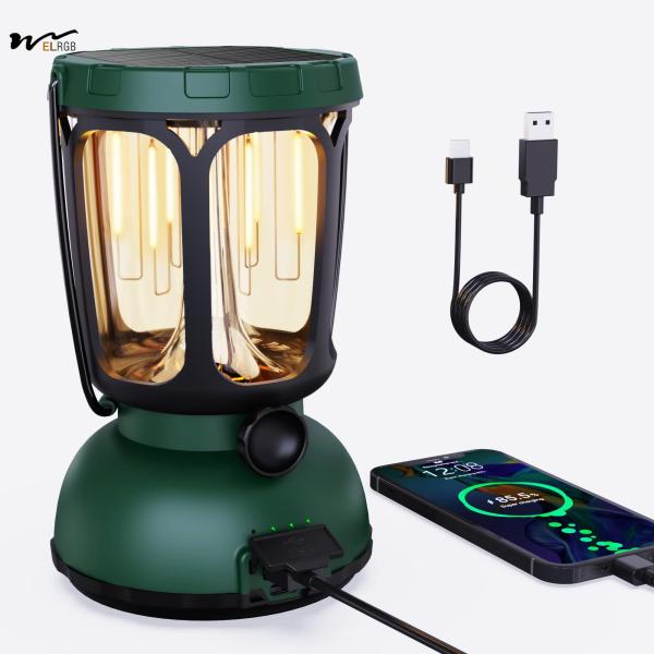 Waterproof 650LM Hand Crank Solar Battery Powered Rechargeable LED Camping