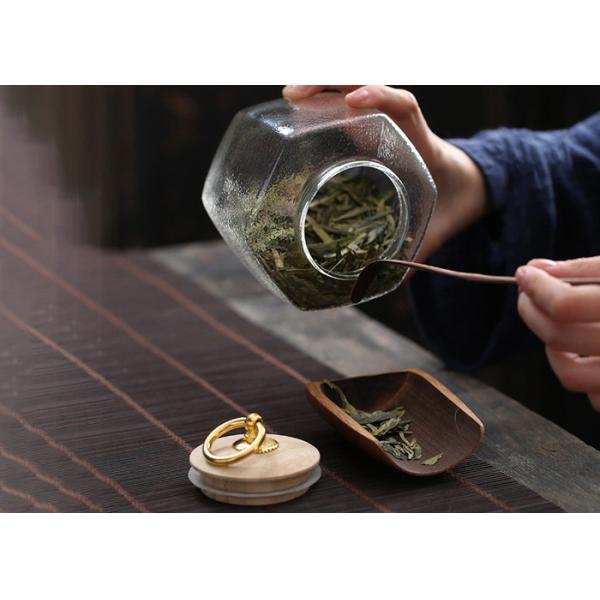 Crystal Sealable Glass Bottles Wooden Healthy Lid Korean Style 390ml / 420ml Capacity