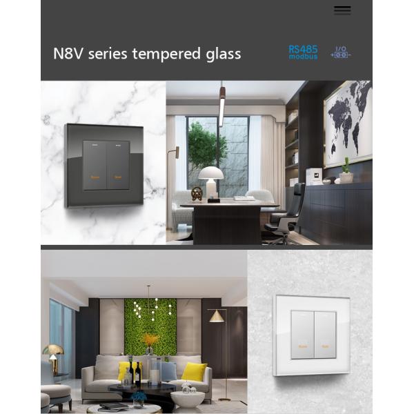 Hotel Modbus Wall Switch , Smart Home Wall Control Panel Tempered Glass