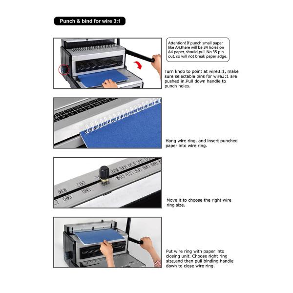 Wire 2/1 3/1 Calendar Hole Punching Binding Machine With Handle