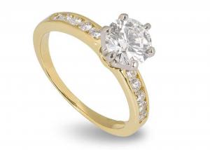 China 11pcs White Gold 0.1 Carat Diamond Ring , 3.21g 14k solid gold ring womens RD3.0MM on sale