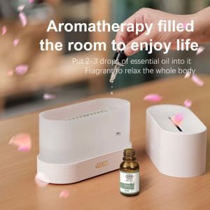 HOMEFISH ABS PP Ultrasonic Aroma Humidifier Flame Aromatherapy Machine 180ml