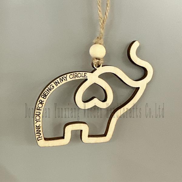 Wooden Elephant Christmas Ornament with Story, Friendship Gift for Best Sisters Friends