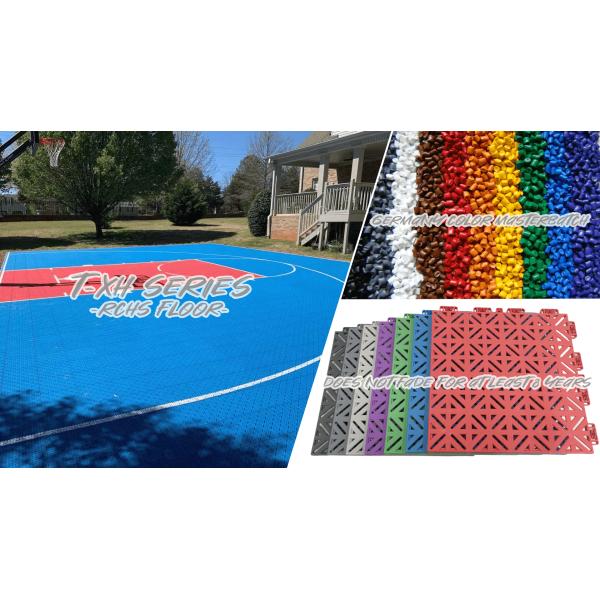 Interlocking PP Sports Tiles for Basketball Courts 250x250mm