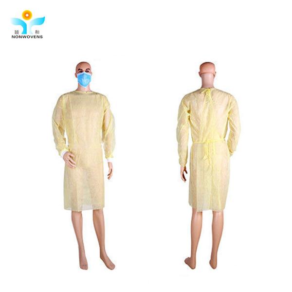 117*137cm Non Woven Isolation Gown , Non Woven Disposable Gown With Knitted Cuff
