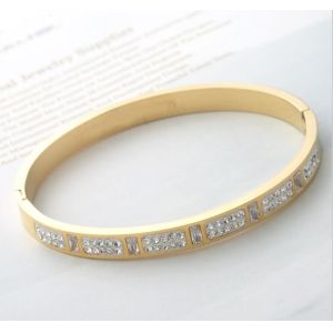 Fashion Girls Stainless Steel Diamond Pave Gold Bracelet for Girl Jewelry