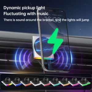 360-Degree Rotation Car Phone Holder With 9-Color RGB Light Effect Projection