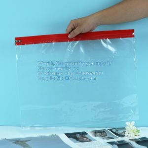 Zipper Pouch Bags, Clear Waterproof Document Bag, Assorted Color File Pockets,
