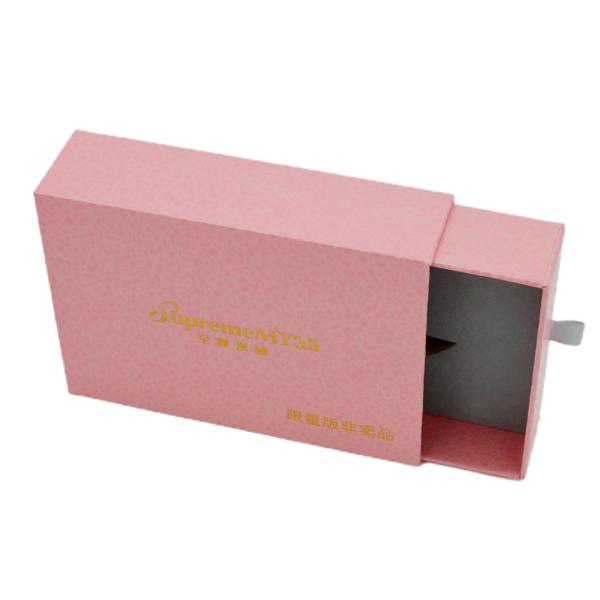 Cutouts Inlay DIY Sliding Drawer Gift Boxes 120g Pink Rigid Cardboard