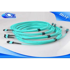 12 / 24 Cores MTP MPO Connector OM 3 Multimode Fiber Cable 10m Length