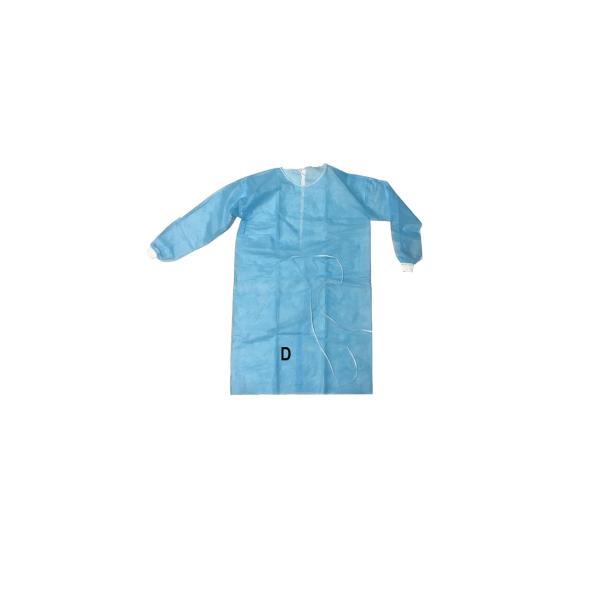 Buy PP+PE 35GSM Waterproof Breathable Disposable Isolation Gown With Ties & Rib-knitted Cuffs Polyester Threads Back Opening at wholesale prices