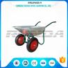 Durable Heavy Duty Wheelbarrow , Two Wheel Steel Wheelbarrow Wide Stance Legs for sale
