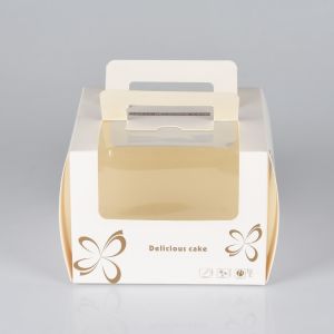 Clear Handle Wedding Cake Favor Boxes With Transparent Window