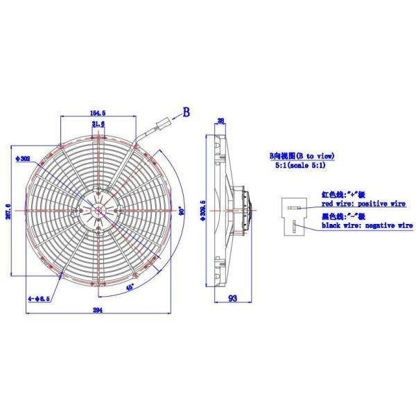Bus Air Conditioning Parts, 24v/12v Electric Radiator Fan For Universal Bus