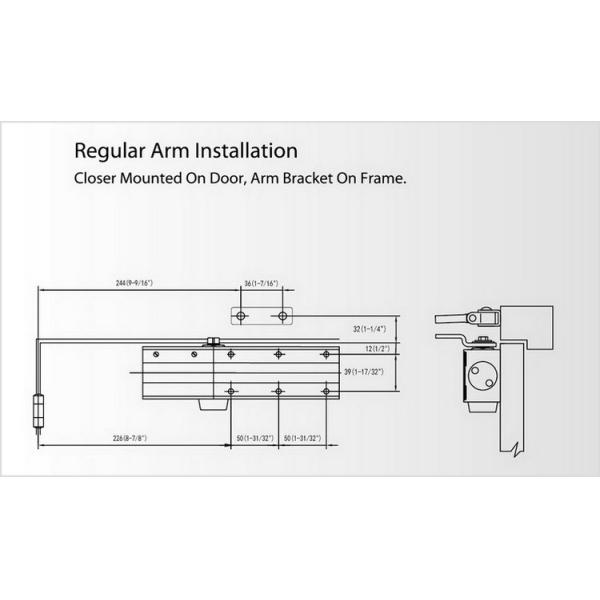 Fireproof Sliding Arm Door Closer D1004H Self Closing Oil Tight Hold Open Optional