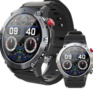 Touch Screen Tactical Smartwatch with Text and Call, Heart Rate, Blood Oxygen,