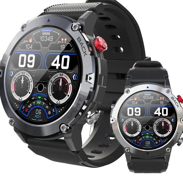 Touch Screen Tactical Smartwatch with Text and Call, Heart Rate, Blood Oxygen,