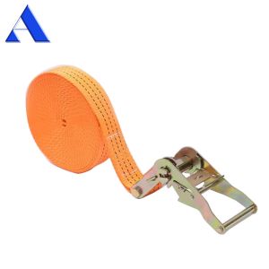 Quality Durable 3-10m Length Polyester Cargo Ratchet Tie Down Lashing Straps with Polyester Retractable Wrench Set for sale