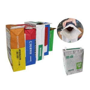 Pasted Valve Multiwall Kraft Paper Packaging Bags 25kg For Chemical Powder