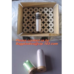 plastic drop cloth, PE drop cloth, plastic masking film, Taped clear HDPE