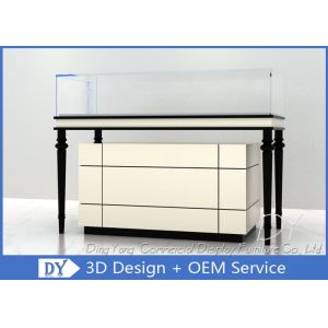 Wooden + Glass Jewelry Showcase Display , Jewellery Showroom Furniture